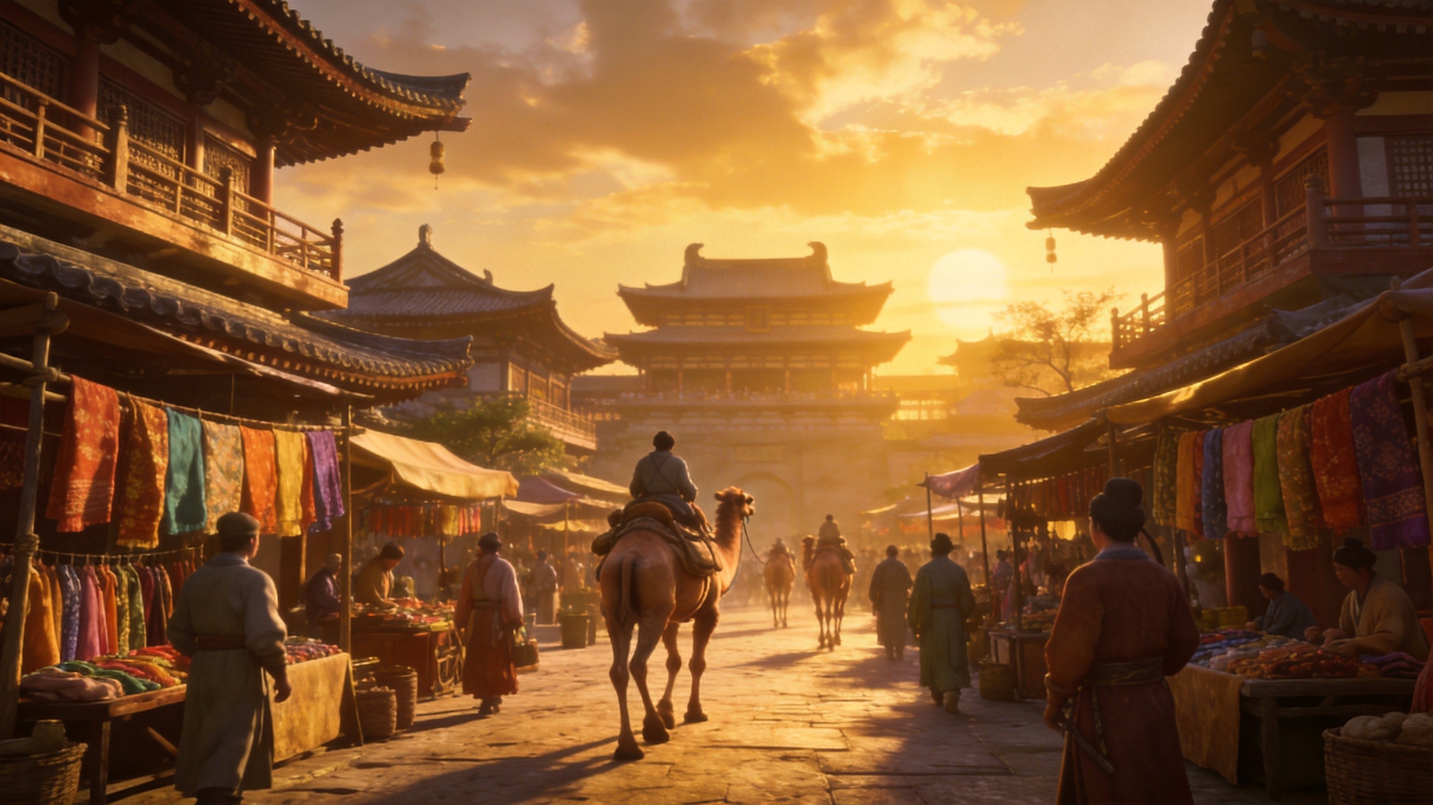 唐代丝绸商铺内景